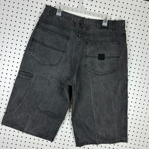 Marithe Francois Girbaud Black Baggy Shorts 38 Hip Hop 90s Wide Leg Gothic Skate - Picture 3 of 7